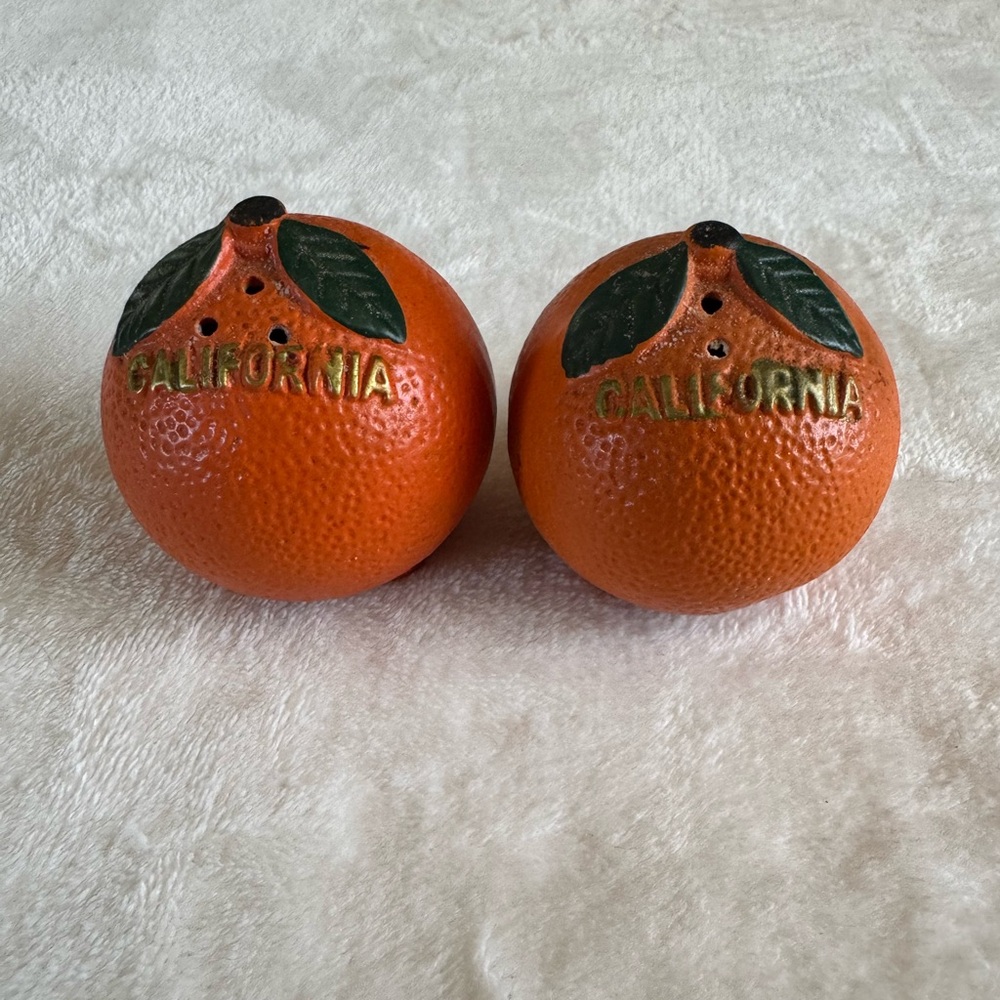 California Orange Salt and Pepper Shakers